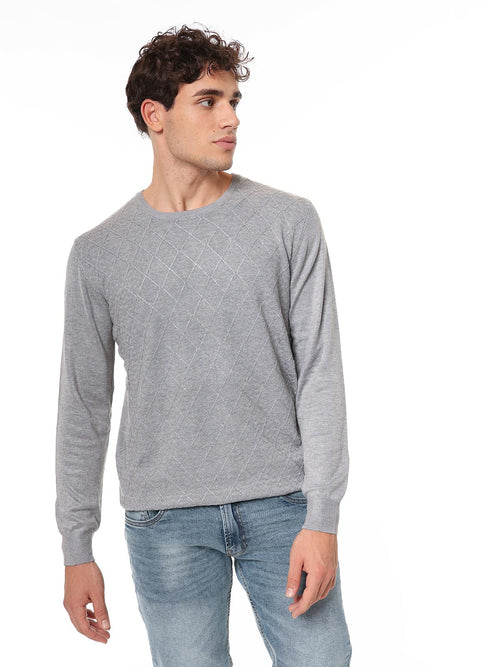 Maglia girocollo rombi|Colore:Grigio chiaro