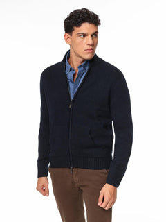 Cardigan con zip|Colore:Blu