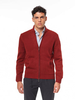 Cardigan con zip|Colore:Ruggine