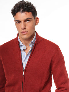 Cardigan con zip|Colore:Ruggine