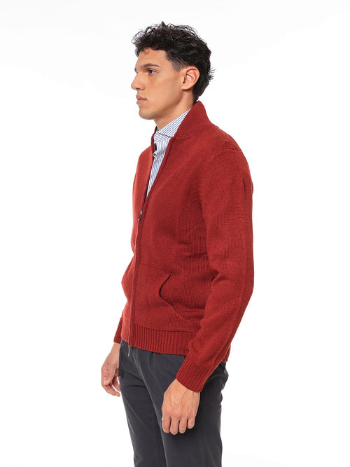 Cardigan con zip|Colore:Ruggine