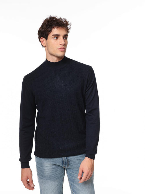 Maglia collo lupetto|Colore:Blu