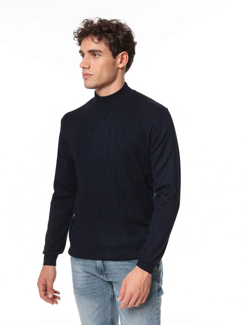 Maglia collo lupetto|Colore:Blu