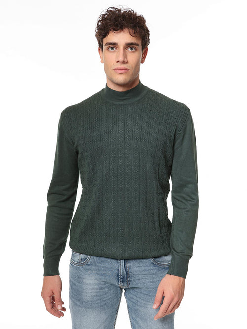 Maglia collo lupetto|Colore:Verde militare