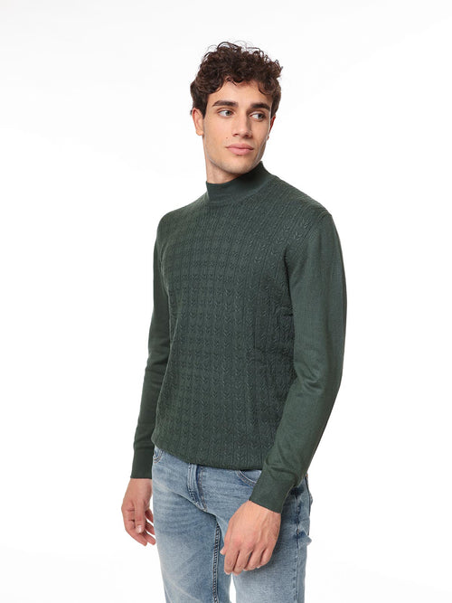 Maglia collo lupetto|Colore:Verde militare