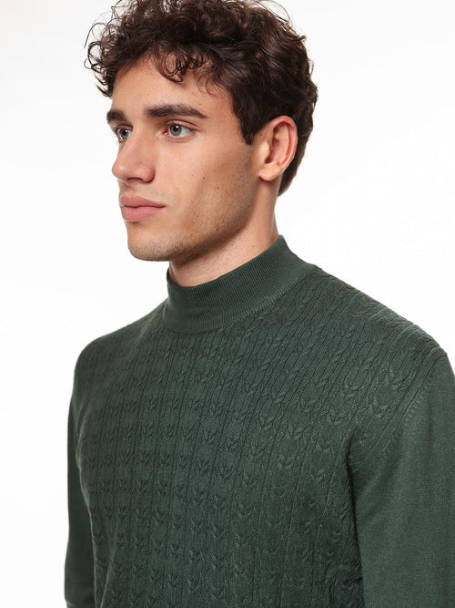 Maglia collo lupetto|Colore:Verde militare