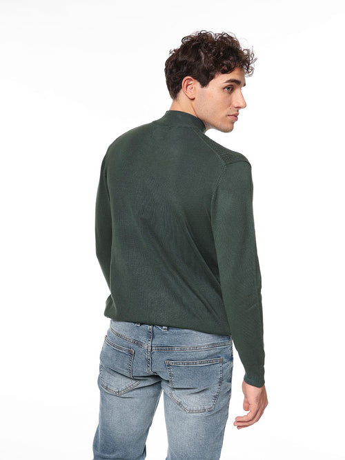 Maglia collo lupetto|Colore:Verde militare