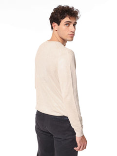 Maglia girocollo intarsio|Colore:Beige melange