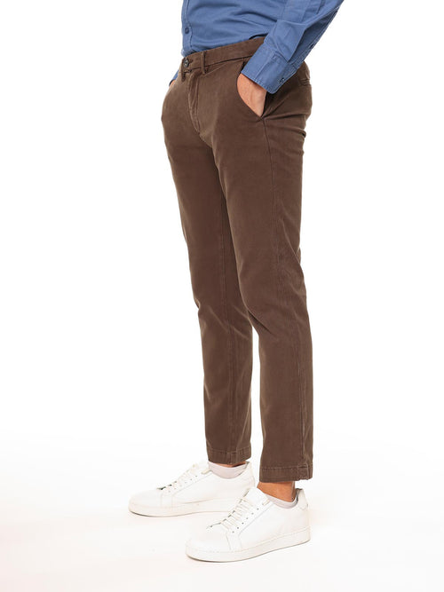 Pantaloni in tessuto gabardine|Colore:Moro