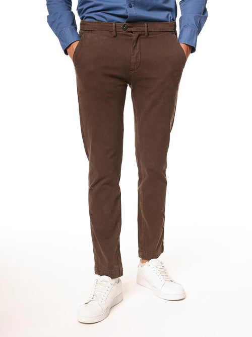 Pantaloni in tessuto gabardine|Colore:Moro