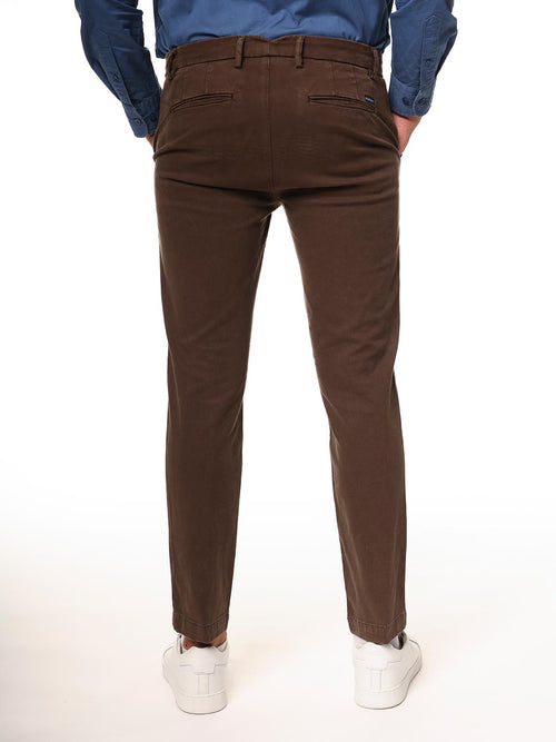 Pantaloni in tessuto gabardine|Colore:Moro