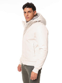 Giubbotto bomber con cappuccio|Colore:Bianco