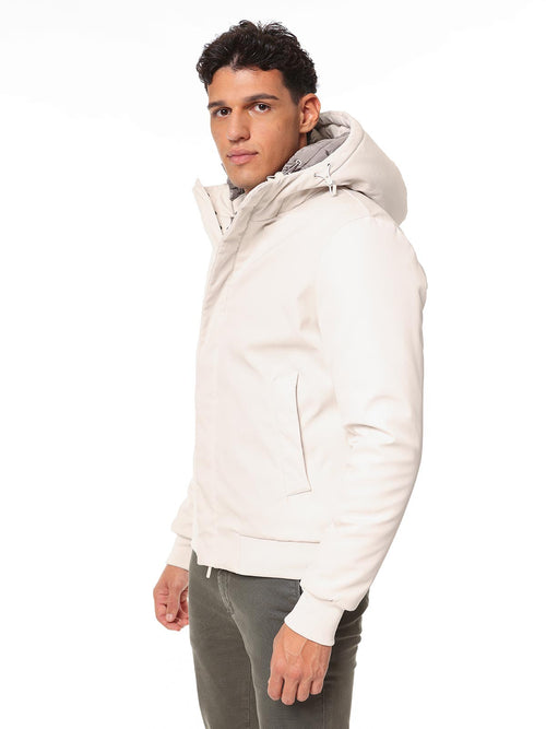 Giubbotto bomber con cappuccio|Colore:Bianco