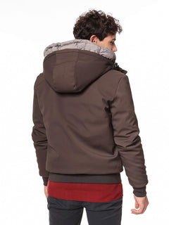 Giubbotto bomber con cappuccio|Colore:Moro