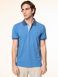 Polo Piquet collo contrasto|Colore:Royal