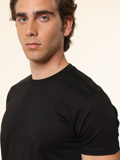 T-Shirt in cotone mercerizzato|Colore:Nero