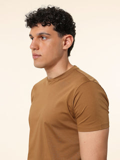 T-Shirt in cotone mercerizzato|Colore:Tortora
