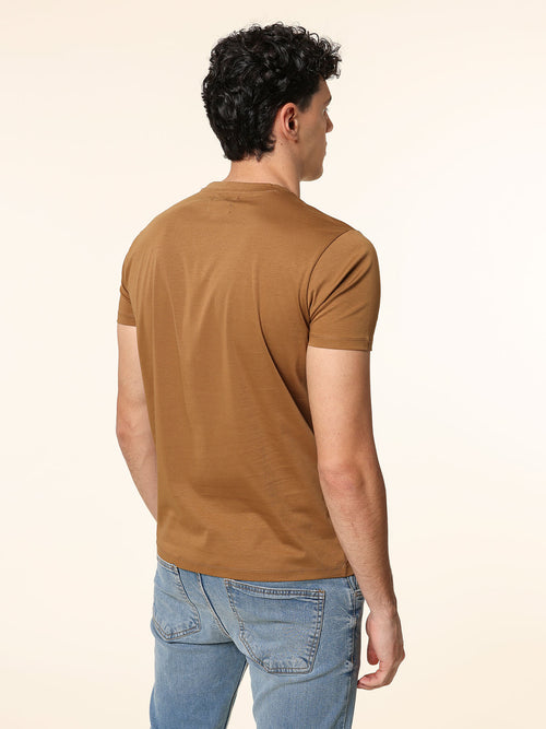 T-Shirt in cotone mercerizzato|Colore:Tortora
