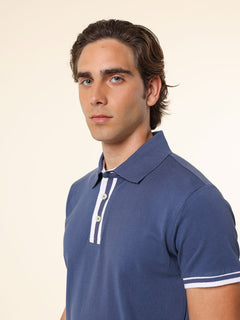 Polo in cotone|Colore:Blu