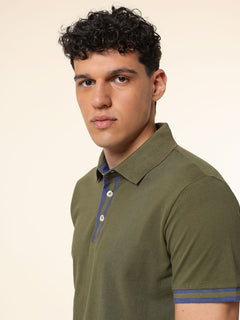 Polo in cotone|Colore:Verde militare