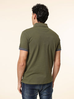 Polo in cotone|Colore:Verde militare