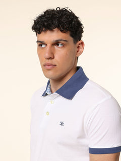 Polo Piquet collo contrasto|Colore:Bianco