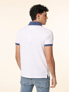 Polo Piquet collo contrasto|Colore:Bianco