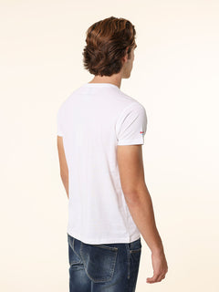 T-Shirt in cotone con stampa|Colore:Bianco
