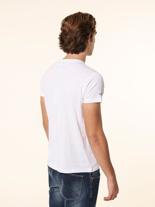 T-Shirt in cotone con stampa|Colore:Bianco