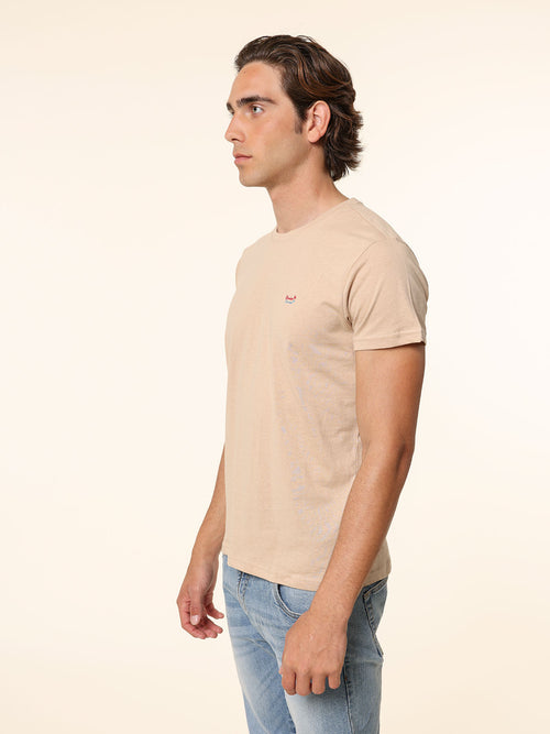 T-Shirt in cotone con stampa|Colore:Beige