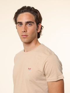 T-Shirt in cotone con stampa|Colore:Beige