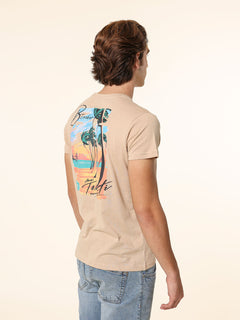 T-Shirt in cotone con stampa|Colore:Beige