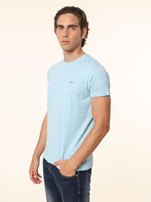 T-Shirt in cotone con stampa|Colore:Celeste