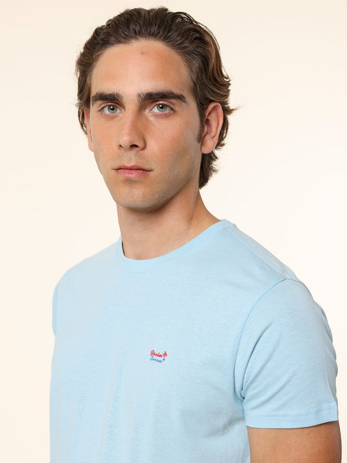 T-Shirt in cotone con stampa|Colore:Celeste