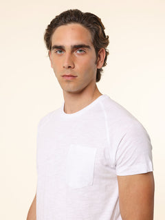 T-Shirt cotone fiammato|Colore:Bianco
