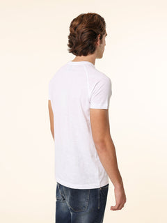 T-Shirt cotone fiammato|Colore:Bianco
