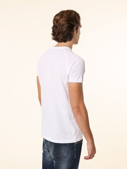 T-Shirt cotone fiammato|Colore:Bianco