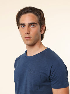 T-Shirt cotone fiammato|Colore:Blu