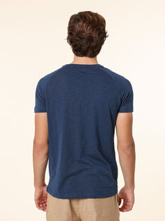 T-Shirt cotone fiammato|Colore:Blu