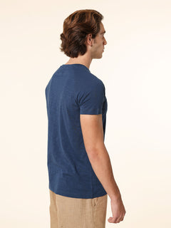 T-Shirt cotone fiammato|Colore:Blu