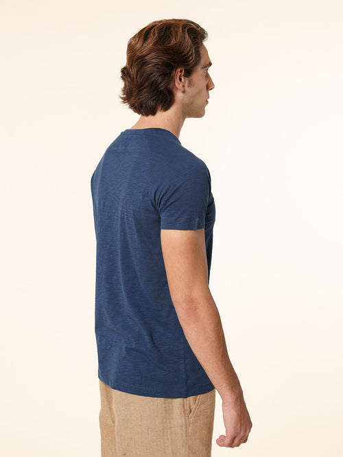 T-Shirt cotone fiammato|Colore:Blu