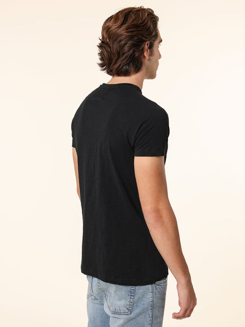 T-Shirt cotone fiammato|Colore:Nero