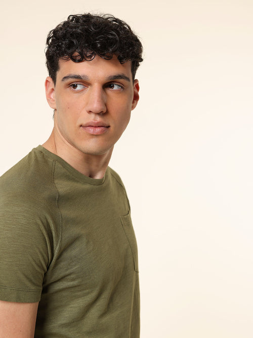 T-Shirt cotone fiammato|Colore:Verde