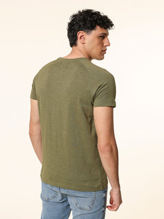 T-Shirt cotone fiammato|Colore:Verde