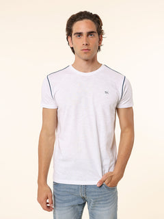 T-Shirt bordi contrasto|Colore:Bianco