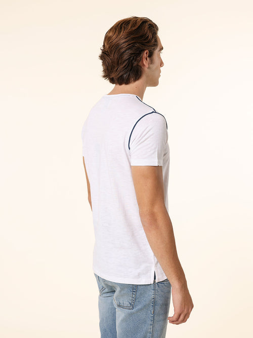 T-Shirt bordi contrasto|Colore:Bianco