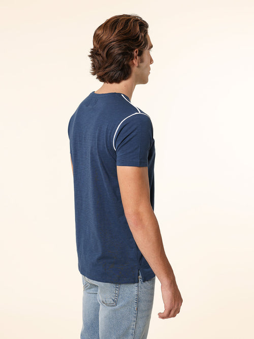T-Shirt bordi contrasto|Colore:Blu