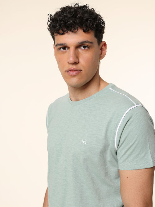 T-Shirt bordi contrasto|Colore:Menta