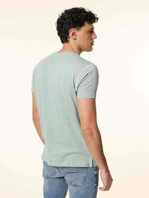 T-Shirt bordi contrasto|Colore:Menta