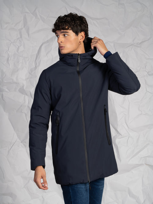 Giubbotto lungo reversibile|Colore:Blu